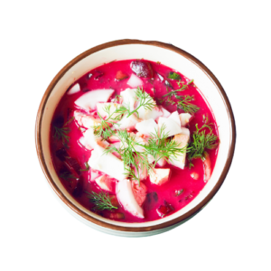 cold fresh summer soup with beetroot