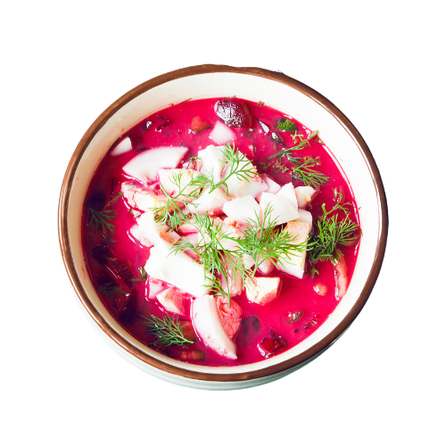 cold fresh summer soup with beetroot